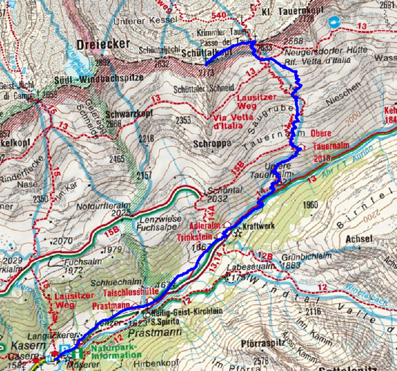 Schientalkopf (2773m) von Kasern Schientalkopf (2773m) von Kasern