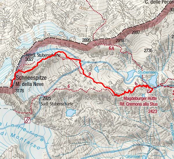 Schneespitze (3178 m) von der Magdeburger Hütte Schneespitze (3178 m) von der Magdeburger Hütte