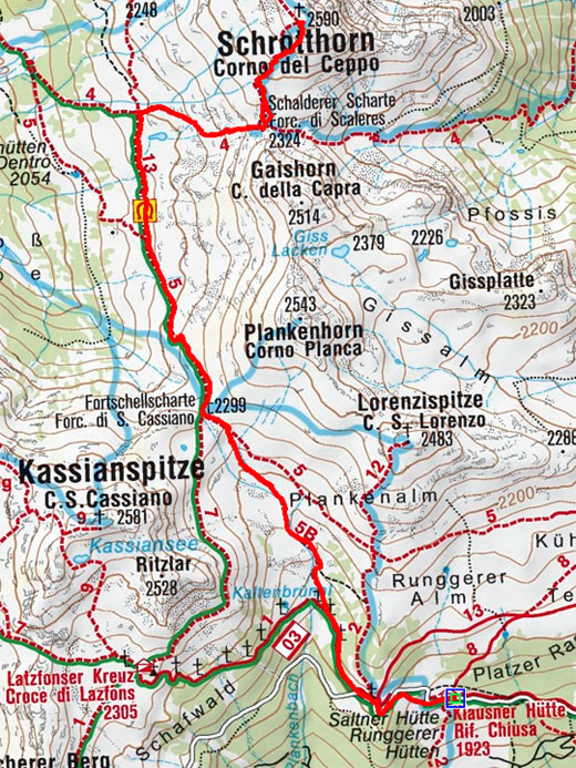 Schrotthorn, 2.590 m Sarntaler Alpen, Klausnerhütte Schrotthorn, 2.590 m Sarntaler Alpen, Klausnerhütte