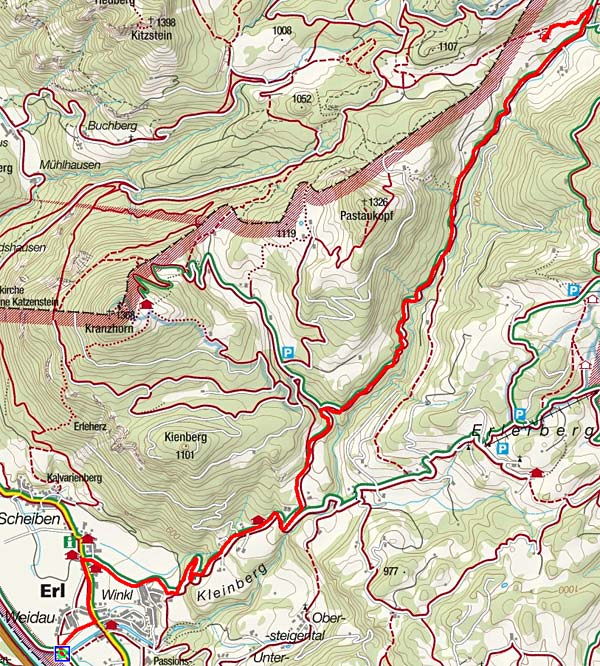 Schwarzrieshütte (970 m) von Erl Schwarzrieshütte (970 m) von Erl