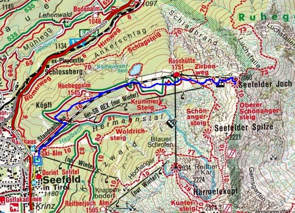 Seefelder Joch (2060 m) von Seefeld Seefelder Joch (2060 m) von Seefeld