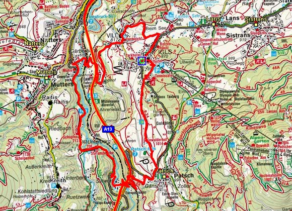 Igls - Patsch - Sillschlucht Igls - Patsch - Sillschlucht