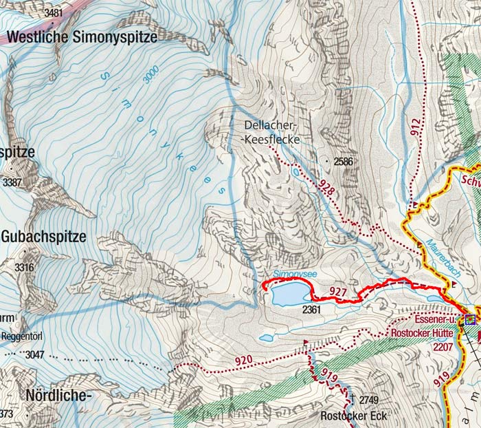 Simonysee (2361 m) von der Essener Rostocker Hütte Simonysee (2361 m) von der Essener Rostocker Hütte