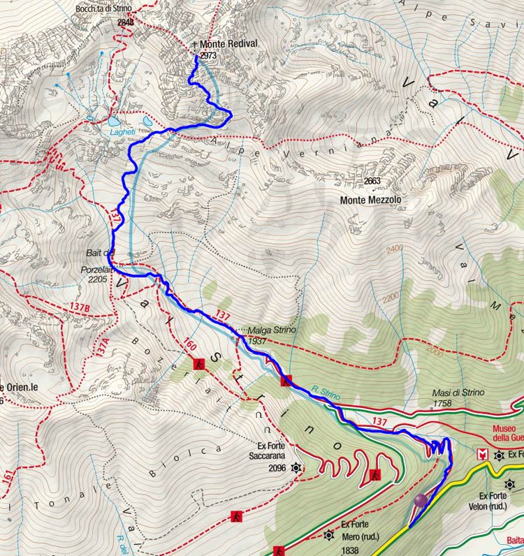 Monte Redival (2973 m) durch das Strinotal Monte Redival (2973 m) durch das Strinotal