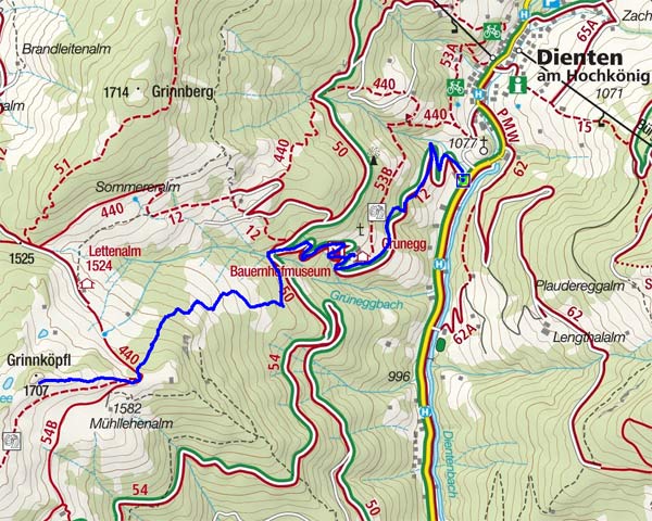 Skitourenlehrpfad Dienten auf das Grünköpfl Skitourenlehrpfad Dienten auf das Grünköpfl