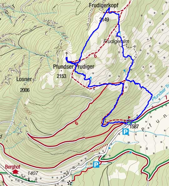 Frudiger Kreuz – Frudigerkopf Rundtour Frudiger Kreuz – Frudigerkopf Rundtour