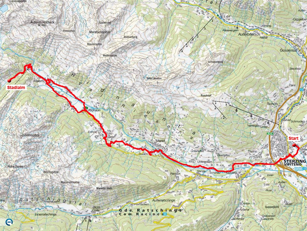 Stadlalm vom Bahnhof Sterzing Stadlalm vom Bahnhof Sterzing