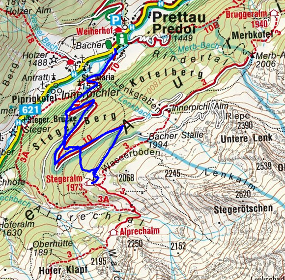 Steger Alm (1973 m) von Prettau Steger Alm (1973 m) von Prettau