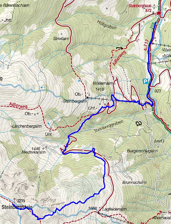 Steinbergstein (2215 m) vom Gasthaus Steinberg Steinbergstein (2215 m) vom Gasthaus Steinberg