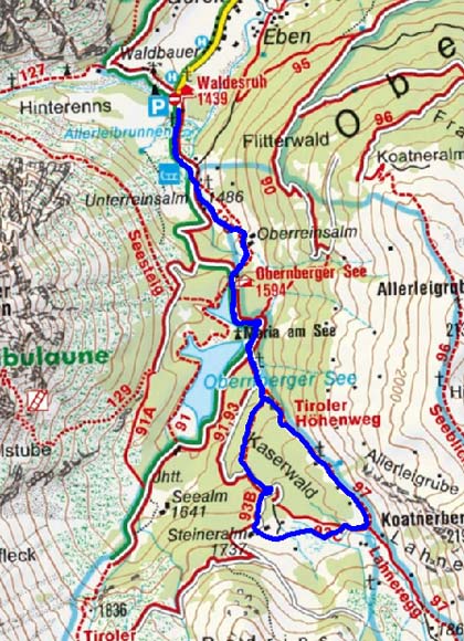Steineralm - Kaserwaldrunde Steineralm - Kaserwaldrunde