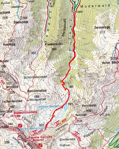 Unterer u. Oberer Stuckensee durch das Leitertal Unterer u. Oberer Stuckensee durch das Leitertal