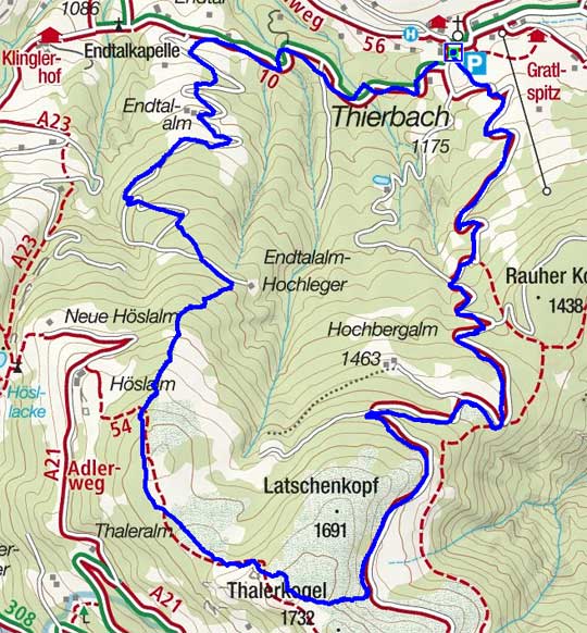 Thierbach-Hösljoch Rundwanderung Thierbach-Hösljoch Rundwanderung