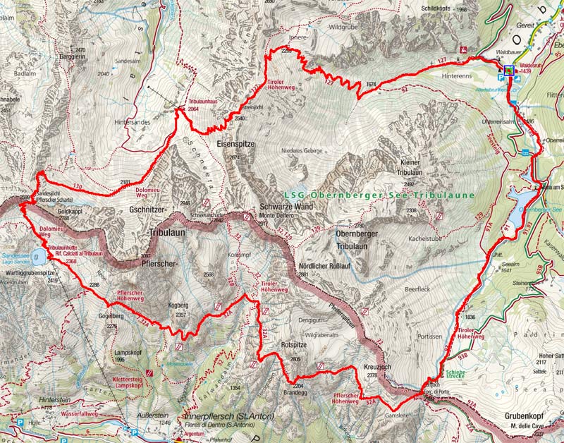 Tribulaune - Rundtour von Obernberg (2 Tagesetappen) Tribulaune - Rundtour von Obernberg (2 Tagesetappen)