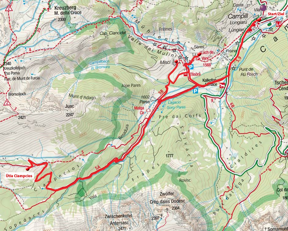 Ütia Ciampcios vom Bergsteigerdorf Campill Ütia Ciampcios vom Bergsteigerdorf Campill