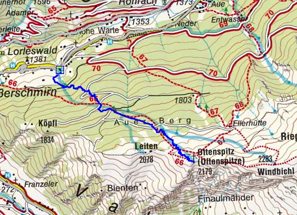 Ottenspitze-Ultenspitze (2179 m) aus dem Schmirntal Ottenspitze-Ultenspitze (2179 m) aus dem Schmirntal