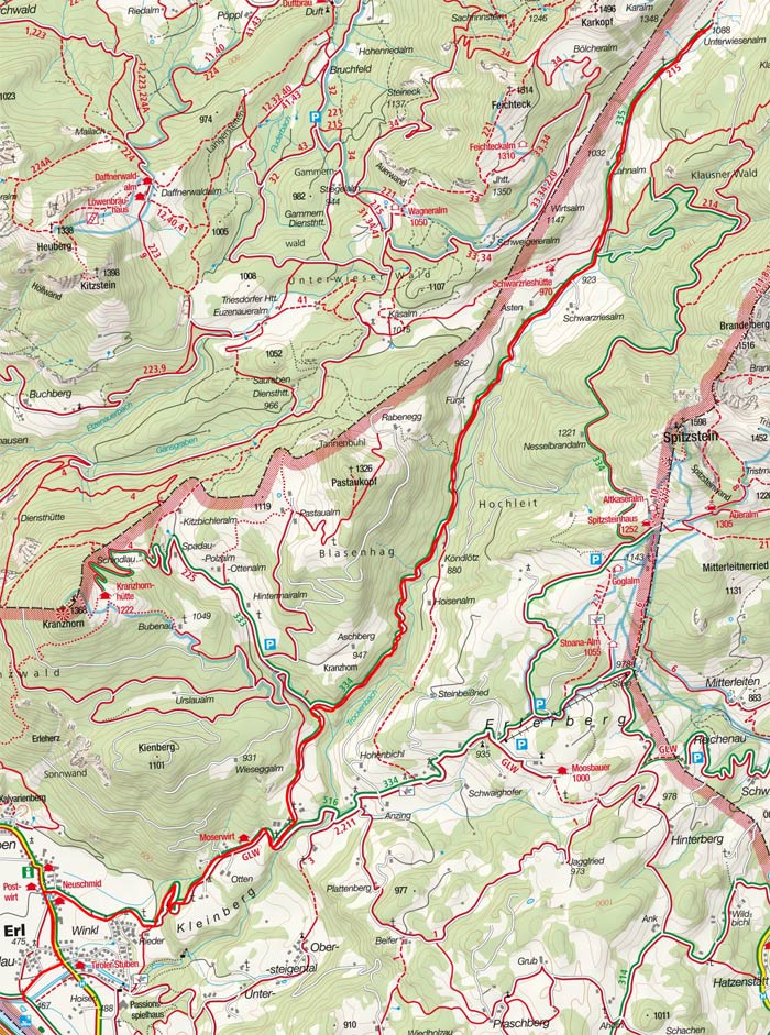 Unterwiesenalm (1088 m) von Erl Unterwiesenalm (1088 m) von Erl