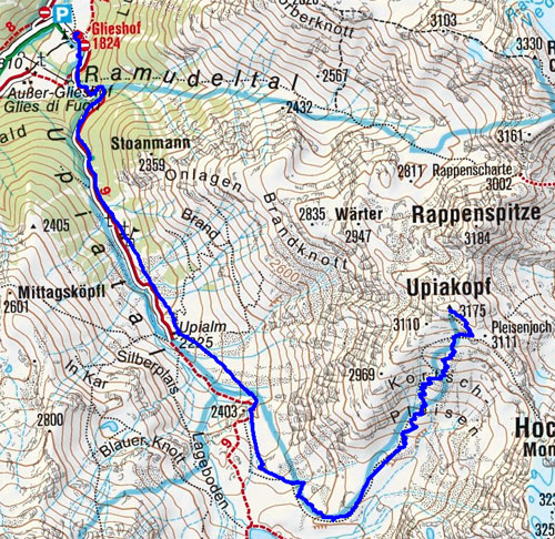 Upikopf (3175 m) vom Glieshof Upikopf (3175 m) vom Glieshof