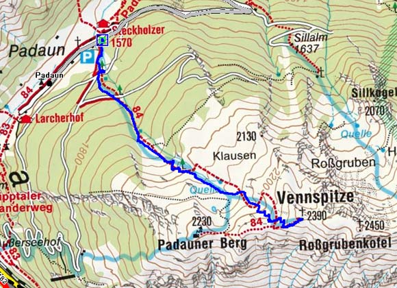 Vennspitze (2390 m) von Padaun Vennspitze (2390 m) von Padaun