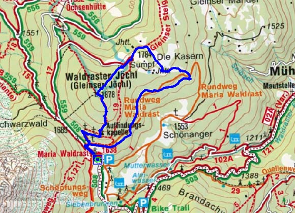Waldraster Jöchl - Rundtour Waldraster Jöchl - Rundtour