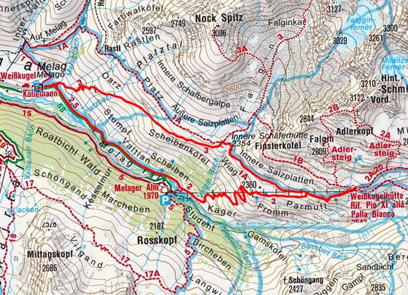 Weißkugelhütte (2544 m) von Melag Weißkugelhütte (2544 m) von Melag