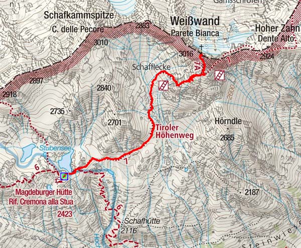 Weißwand (3016 m) von der Magdeburger Hütte Weißwand (3016 m) von der Magdeburger Hütte