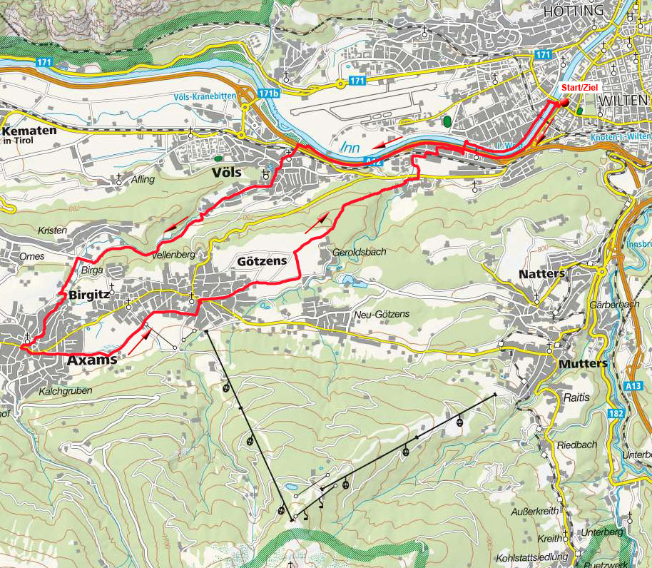 Westliche Mittelgebirgsrunde von Innsbruck-Freiburgerbrücke Westliche Mittelgebirgsrunde von Innsbruck-Freiburgerbrücke