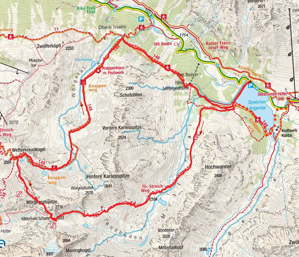 Wetterkreuzkogel-Rundtour vom Speicher Längental Wetterkreuzkogel-Rundtour vom Speicher Längental
