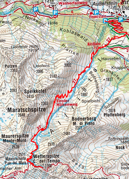 Wetterspitze (2709 m) vom Parkplatz Allrissalm Wetterspitze (2709 m) vom Parkplatz Allrissalm
