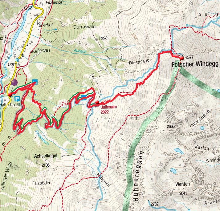 Fotscher Windegg (2577m) aus dem Lüsenstal Fotscher Windegg (2577m) aus dem Lüsenstal