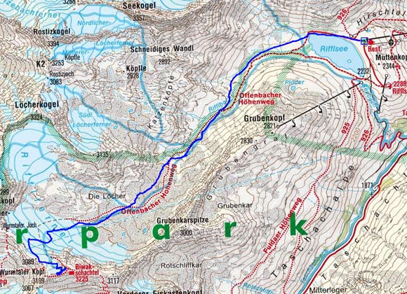 Wurmtaler Kopf (3228 m) vom Rifflseegebiet Wurmtaler Kopf (3228 m) vom Rifflseegebiet