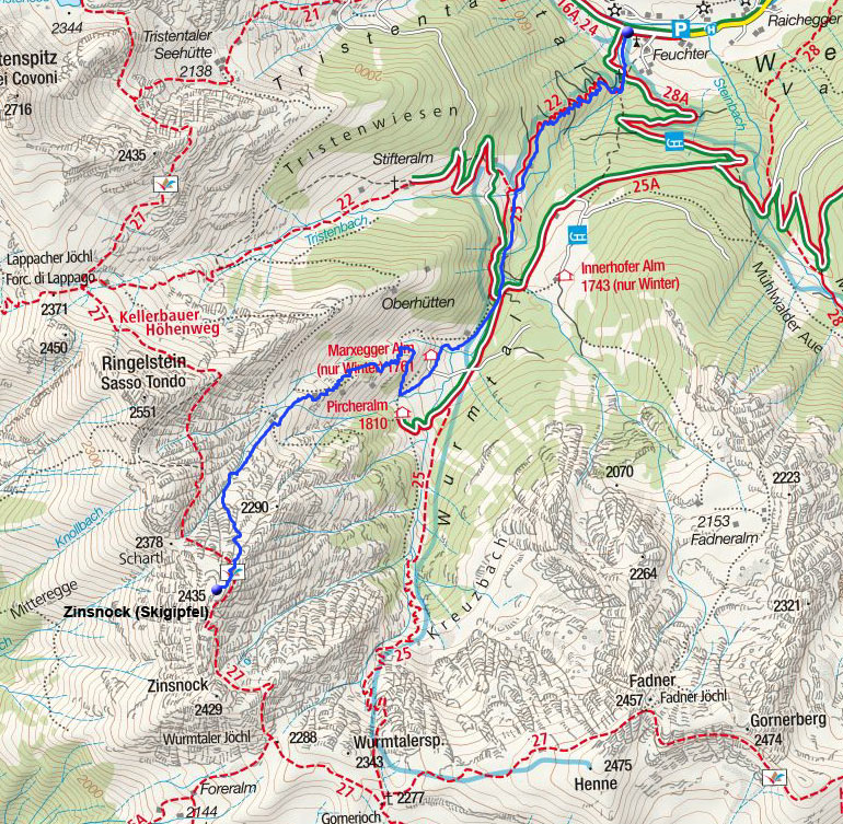Zinsnock (2435 m) von Weissenbach Zinsnock (2435 m) von Weissenbach