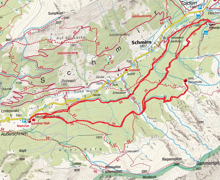 Zirmahütte – Kalte Herberge Rundfahrt von der Muchnersiedlung Zirmahütte – Kalte Herberge Rundfahrt von der Muchnersiedlung