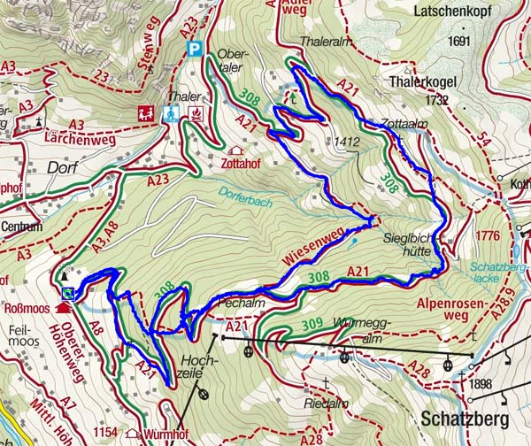Feilmoos - Thaleralm - Rundwanderung, Alpbach Feilmoos - Thaleralm - Rundwanderung, Alpbach