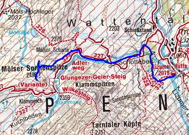 Mölser Sonnenspitze (2496m) & Skispitzl (2450m) von der Lizumerhütte Mölser Sonnenspitze (2496m) & Skispitzl (2450m) von der Lizumerhütte