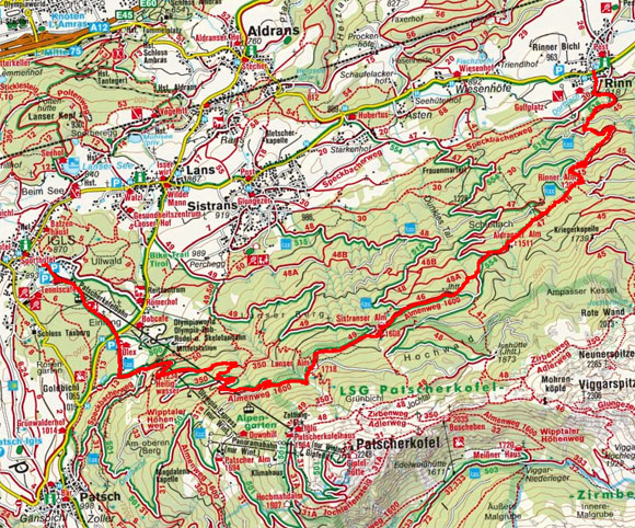 4-Almen Wanderung im Südlichen Mittelgebirge von Rinn nach Igls 4-Almen Wanderung im Südlichen Mittelgebirge von Rinn nach Igls