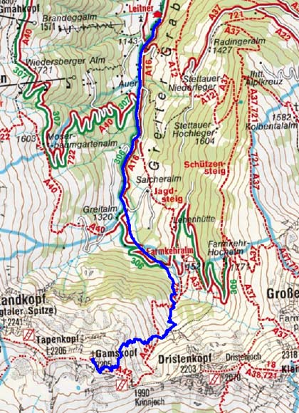 Gamskopf (2205 m) von Inneralpbach Gamskopf (2205 m) von Inneralpbach