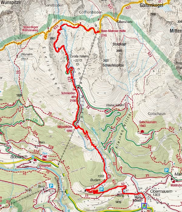 Tag 1: Hüttenzustieg zur Bonn Matreier Hütte Tag 1: Hüttenzustieg zur Bonn Matreier Hütte