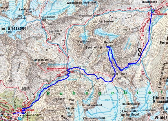 2.Tag: Winnebachseehütte-Winnebacher Weißkogel-Westfalenhaus-Lüsens 2.Tag: Winnebachseehütte-Winnebacher Weißkogel-Westfalenhaus-Lüsens