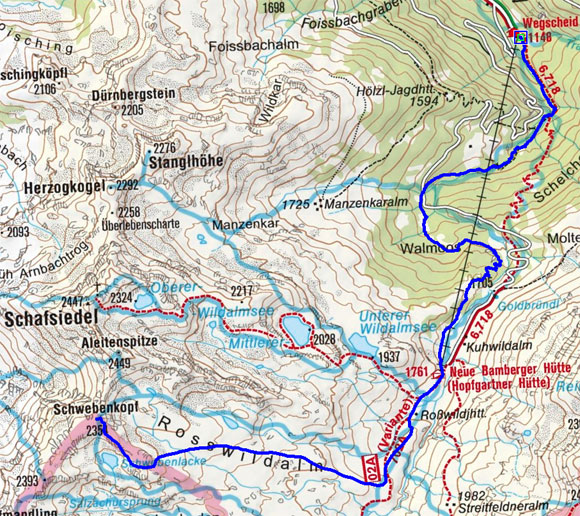 Aleitenspitze (2449 m) über die Rosswildalm Aleitenspitze (2449 m) über die Rosswildalm