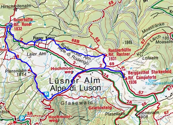 Naturhotel Runa - Rodenecker Alm Rundwanderung Naturhotel Runa - Rodenecker Alm Rundwanderung