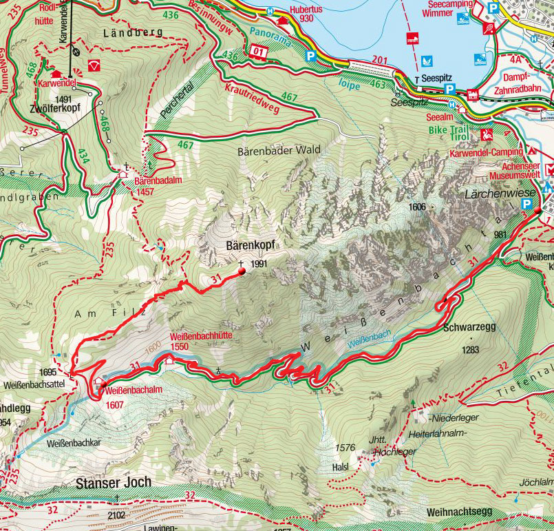 Bärenkopf (1991m) durch das Weissenbachtal Bärenkopf (1991m) durch das Weissenbachtal