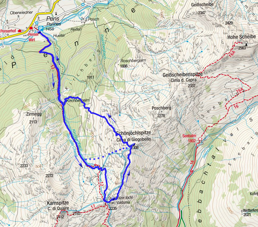 Durnholzer Joch & Schönjöchl Rundtour von Pens Durnholzer Joch & Schönjöchl Rundtour von Pens