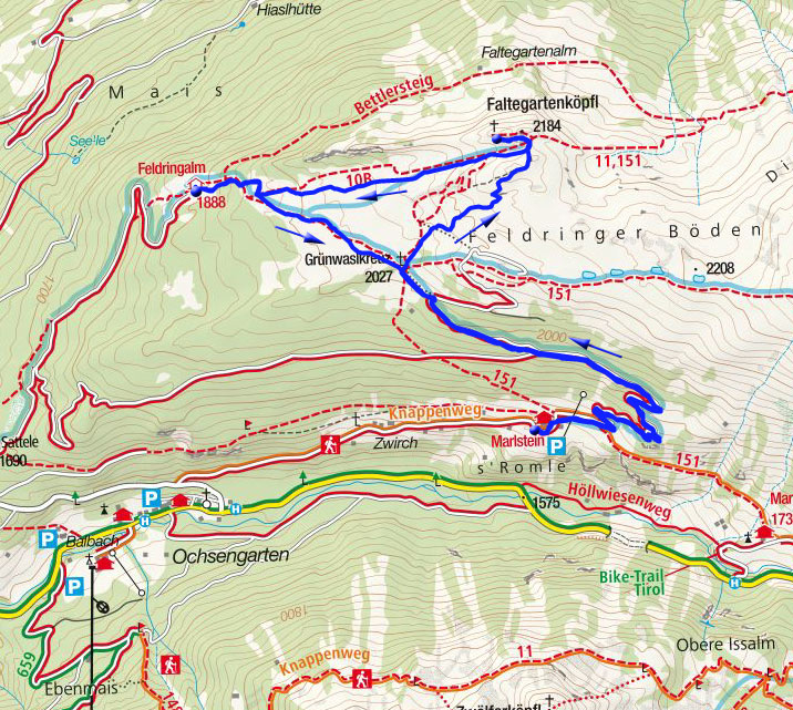 Faltegartenköpfl (2184m) - Skitour von Marlstein Faltegartenköpfl (2184m) - Skitour von Marlstein