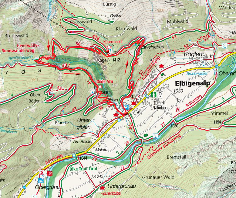 Geierwally-Rundwanderweg von Elbigenalp Geierwally-Rundwanderweg von Elbigenalp