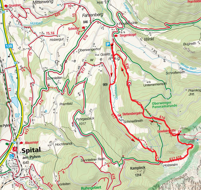 Gowilalm vom Parkplatz Singerskogel Gowilalm vom Parkplatz Singerskogel