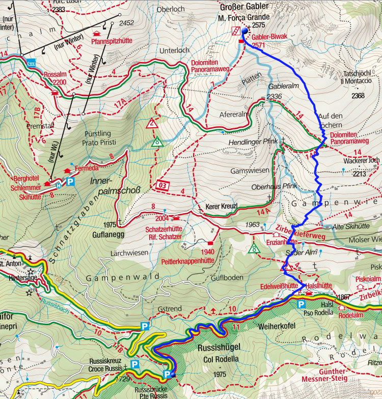 Großer Gabler (2575m) von der Würzjochstraße Großer Gabler (2575m) von der Würzjochstraße