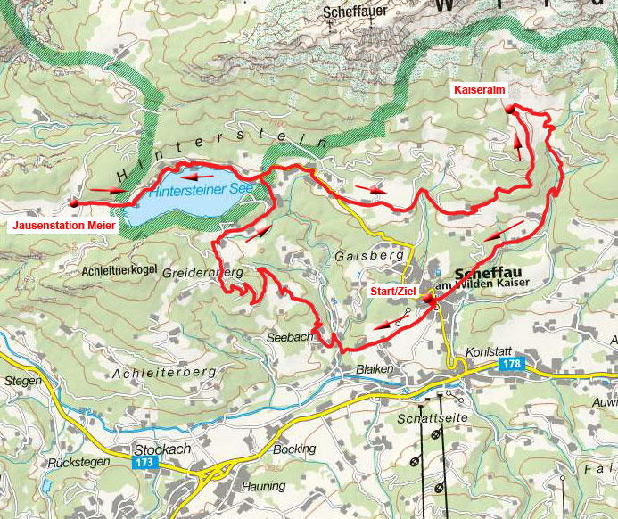 Hintersteiner See - Kaiseralm Runde von Scheffau Hintersteiner See - Kaiseralm Runde von Scheffau
