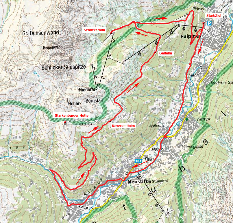 Kaserstattalm-Galtalm-Schlickeralm Rundtour Kaserstattalm-Galtalm-Schlickeralm Rundtour