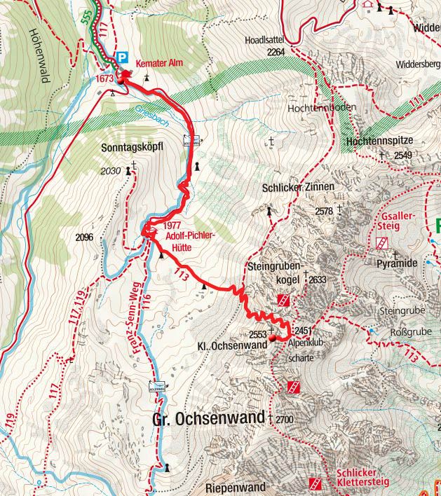 Keine Ochsenwand (2553m) von der Kemater Alm Keine Ochsenwand (2553m) von der Kemater Alm