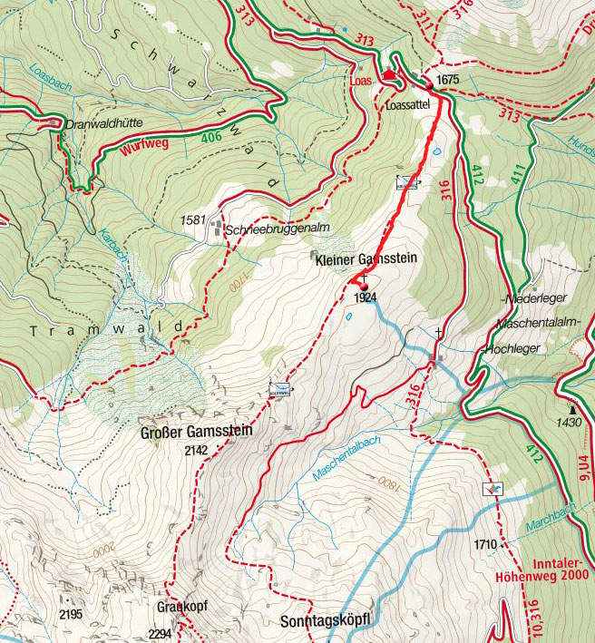 Kleiner Gamsstein (1924m) vom Loassattel Kleiner Gamsstein (1924m) vom Loassattel